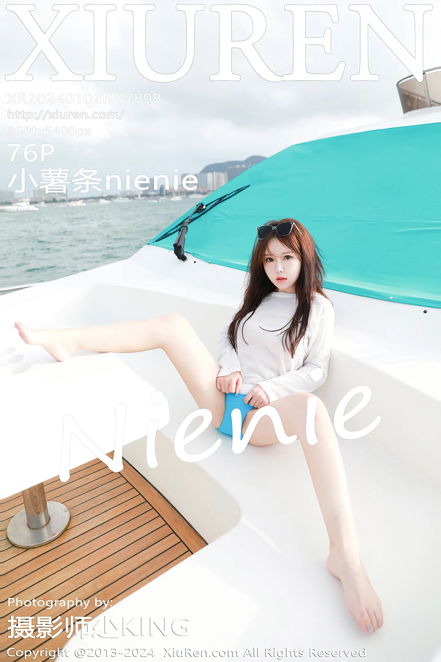 [XiuRen秀人网]VOL.7898 模特小薯条nienie游艇场景性感蓝色比基尼服秀完美身材诱惑写真76P-秀人网官方网站